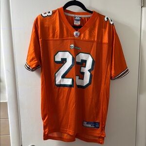 Reebok NFL Miami Dolphins Orange Athletic Jersey with 23 Brown